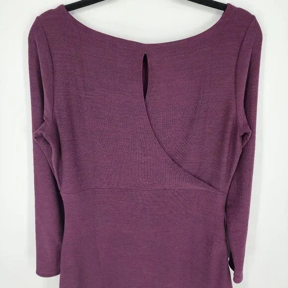 3/$25 70 Toad & Co Intermosso Dress M Long Sleeve Pockets Boat Neck Burgundy Red - Picture 9 of 12